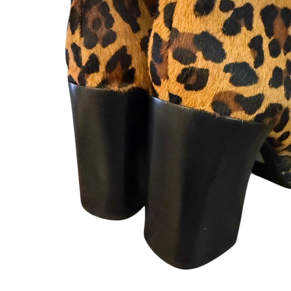 NWOT Schutz Raffaela Pointed Toe Hair Calf Leopard Booties – Sz 10B - Picture 8 of 10